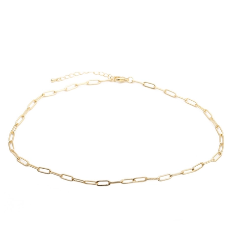 Hip Hop Gold Plated Copper Paperclip Chain Necklace With Textured Carabiner Pendant Zirconia Jewelry For Men Women