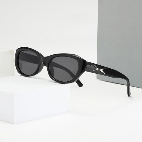 Cat-Eye-Sonnenbrille Retro Ovaler Rahmen UV400 Schutz PC Material Metall Dekor Vintage Brillen Für Damen Herren