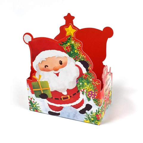 Christmas Gift Wrapping Bags Clear OPP Bag And Cardboard Base Reindeer Snowman Santa Claus For Candy Apple Holiday Favors