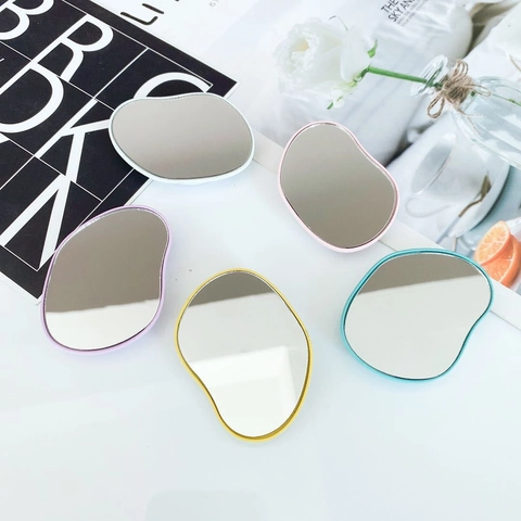 Ins Style Cartoon Folding Mirror Phone Grip Holder Telescopic Griptok Airbag Stand For Mobile Phone Case Universal Makeup Mirror Stand