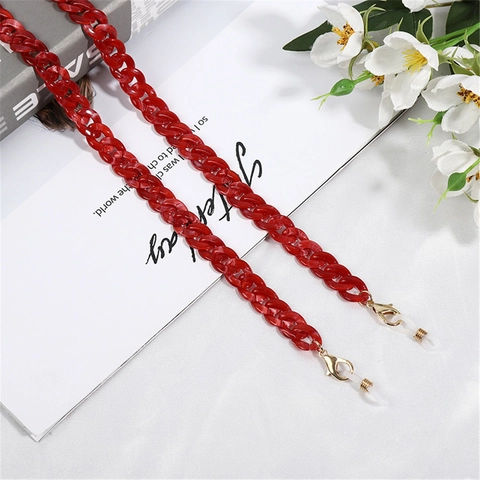 Acrylic Resin Glasses Chain Non-slip Multipurpose Mask Holder Tortoise Shell Marble Pattern Fashion Women Accessories