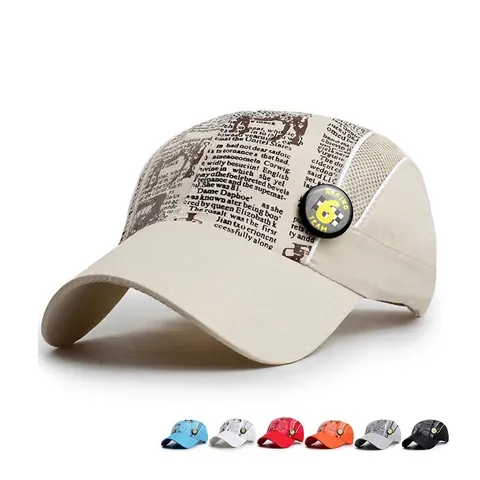 Kinder Wasserdichte Schnelltrocknende Baseballkappe Atmungsaktive Mesh Sonnenhut Zeitungsdruck Racing Stil Outdoor