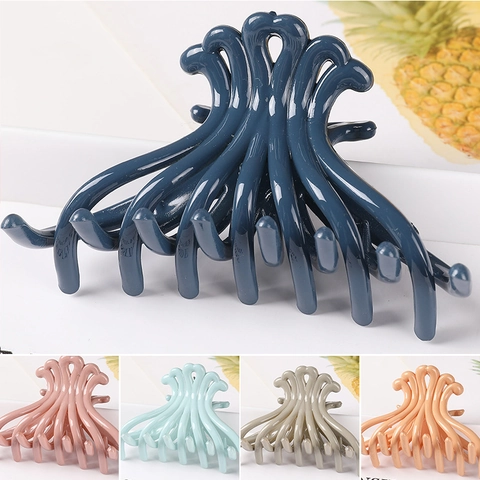 Fashion Large Hair Claw Clip Plastic Geometric Split Design Minimalist Hair Styling Accessory For Women