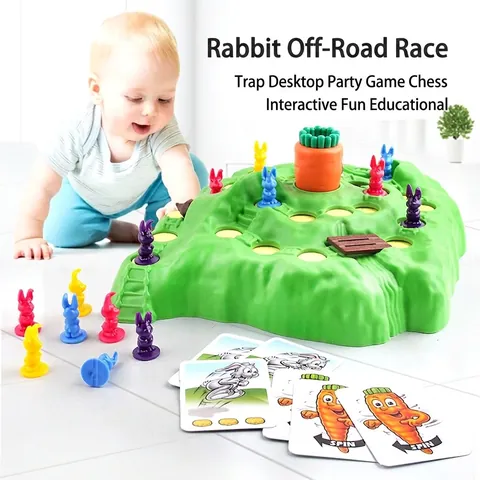 Gioco Da Tavolo Trappola Per Conigli Giocattolo Di Corse Bambini Plastica Sviluppo Intellettuale Interattivo Genitore-Figlio