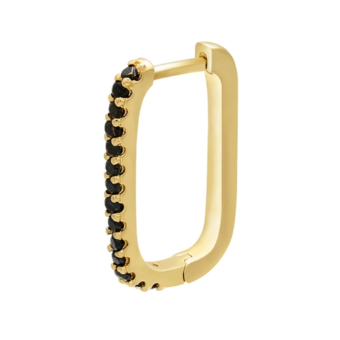 Lussuosi Orecchini a Cerchio Rettangolari Geometrici a Forma di U in Rame con Strass Intarsiati per Donna Accessori di Gioielleria Oro Argento