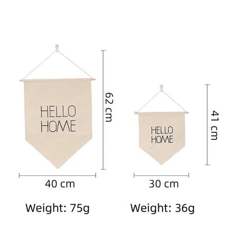 Canvas Wall Hanging Banner Enamel Pin Badge Organizer Display Storage Flag Minimalist Nordic Decor Wooden Pole