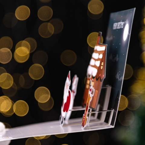 Biglietti Di Auguri Natalizi Pop Up Biglietti Regalo Creativi Taglio Laser Con Buste E Adesivi Stile Cartone Animato