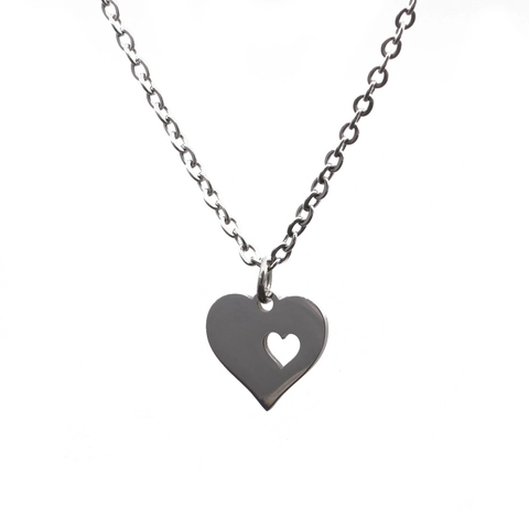 Herz Anhänger Halskette Hohles Design Edelstahl Kupfer Poliert Minimalistisch Elegant Schmuck Für Damen