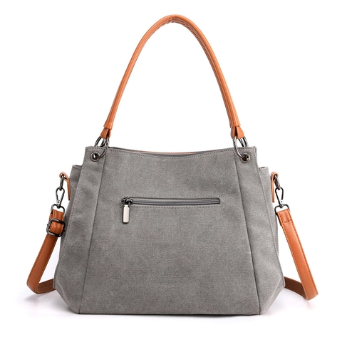 Große Kapazität Canvas Tote Bag Mit PU Leder Riemen Retro Multi Tasche Crossbody Schulter Handtasche Für Damen Casual