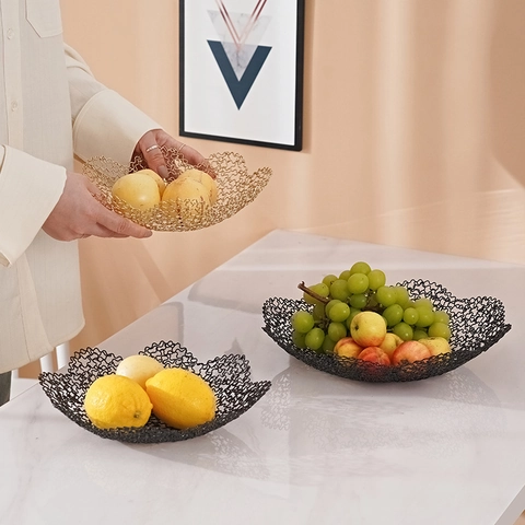 Corbeille À Fruits Moderne En Fil De Fer Scandinave Bol De Rangement En Maille Creuse Pour Décoration De Table