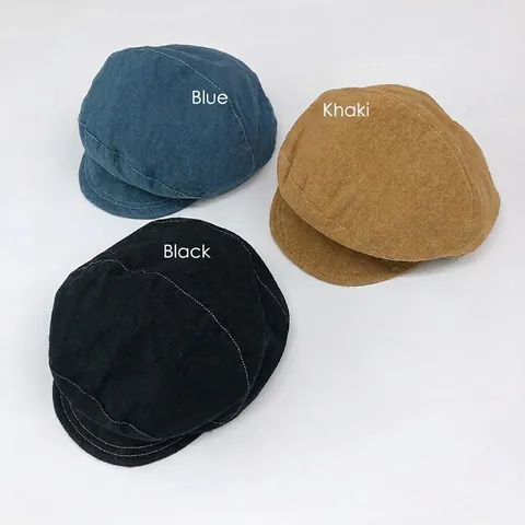 Berretto Newsboy Da Donna Cotone Lino Traspirante Cappello Ottagonale Retro Vintage Cuciture A Contrasto Pieghevole