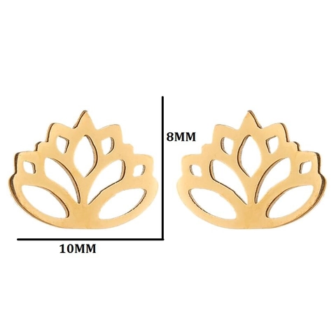 Boucles d'Oreilles Clous en Acier Inoxydable pour Femmes Minimalistes Lotus Flocon de Neige Arbre de Vie Cœur Couronne Croix Fleurs