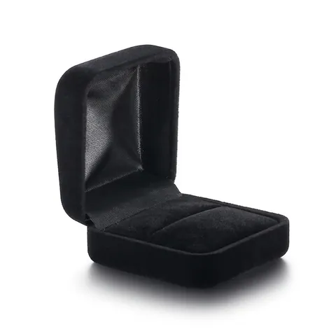 Eleganter Schwarzer Samt Schmuck Ring Ohrring Aufbewahrungskoffer Tragbarer Hochzeitsgeschenk Display Organizer Kleiner Behälter