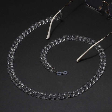 Transparente Acryl Brillenkette Rutschfestes Brillenseil Für Sonnenbrille Mode Maskenhalter Riemen Mit Silikonschlaufen