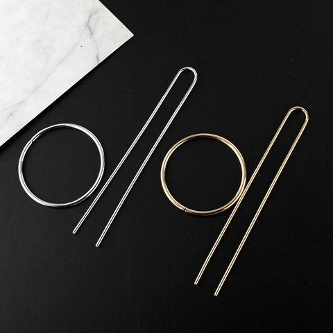 Bastoncino Per Capelli A Forma Di U In Lega Di Metallo Minimalista Cerchio Liscio Forcina Accessori Per Donna Acconciatura Elegante