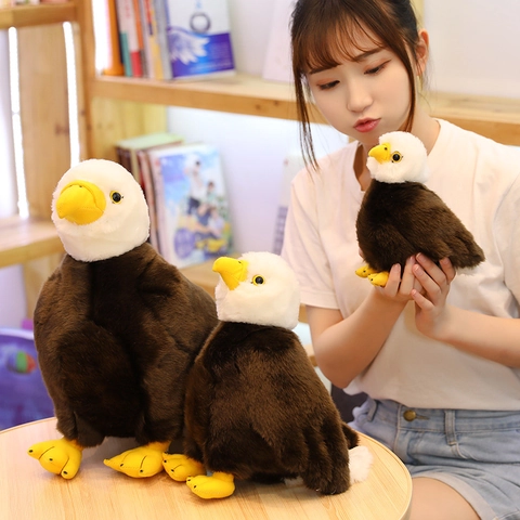 Peluche Aquila Calva Realistico Uccello Di Simulazione Animale Di Peluche Morbido Statuetta Di Aquila Decorazione Casa Per Bambini Adulti