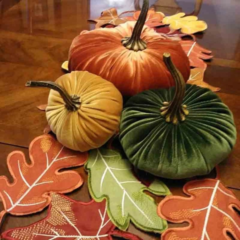 Décoration Citrouille En Velours Tiges Réalistes Ornements En Peluche Douce Pour Halloween Action De Grâce Noël Maison Décor De Fête