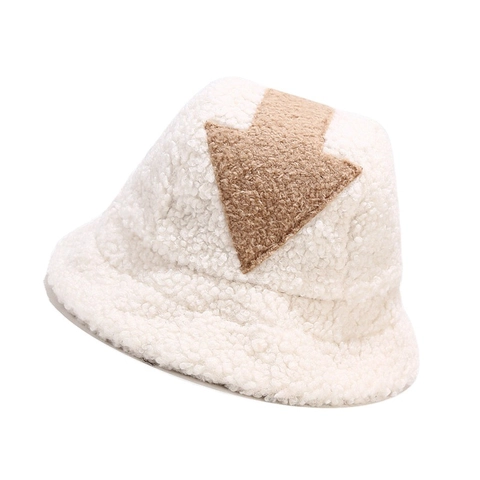 Cappello Alla Pescatora Pile Teddy Caldo Inverno Esterno Protezione Solare Motivo Freccia Streetwear Per Uomini Donne