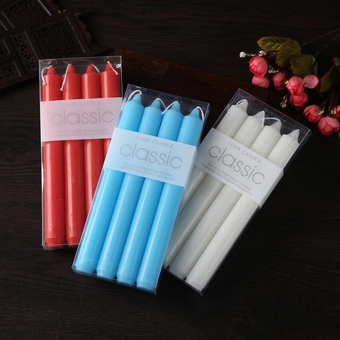 Tapered Dinner Candles Paraffin Wax Smokeless Dripless Unscented Straight Stick For Wedding Party Home Decor