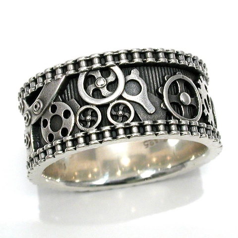 Steampunk Zahnrad Ring Industrie Mechanik Stil Vintage Legierung Galvanisiert Schmuck Für Herren Damen