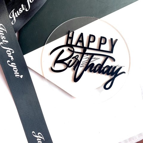 Round Clear Acrylic Cake Topper Happy Birthday Best Dad Ever Party Decoration For Birthday Father Day Anniversary