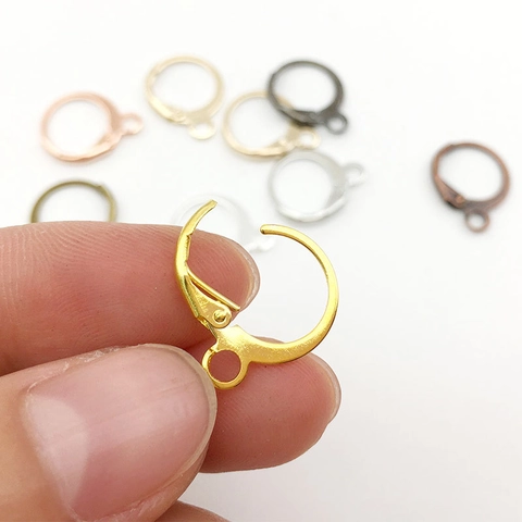 Round Leverback Earring Hooks Copper French Ear Wires DIY Jewelry Making Findings Components Secure Closure Multi Color
