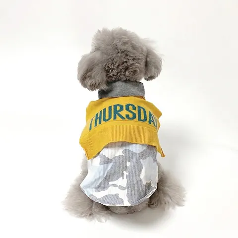 Pet Knitted Bib Scarf Soft Warm Shawl For Small Medium Dogs Cats Weekly Mood Letter Pattern Puppy Decorative Accessories