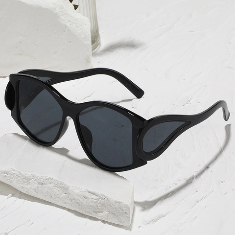 Lunettes De Soleil Surdimensionnées PC Design Aile De Flamme Protection UV400 Style Punk Lunettes De Rue Pour Femmes Hommes