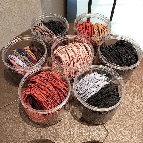 High Elasticity Nylon Hair Ties For Women Seamless Ponytail Holders Durable Hair Bands Solid Morandi Colors