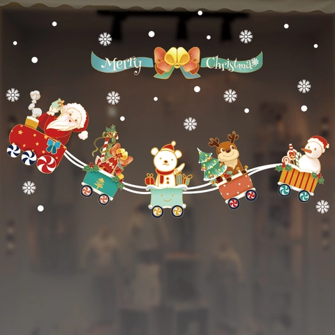 Gorra De Navidad Estilo Nórdico Árbol De Navidad Santa Claus Fiesta Festival Pegatinas Para Ventanas De Coche Pegatina Estática