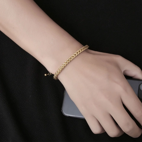 Pulsera Cadena Franco De Acero Inoxidable Hip Hop Para Hombres Mujeres Joyas Tejidas Con Cierre De Langosta Extensión