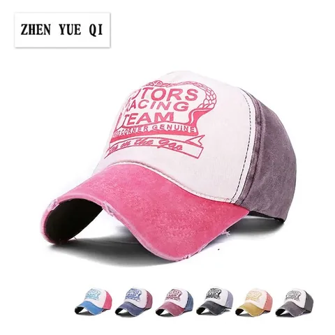 Vintage Racing Team Baseball Cap Washed Distressed Cotton Adjustable Outdoor Sport Sun Hat Retro Casual For Men Women