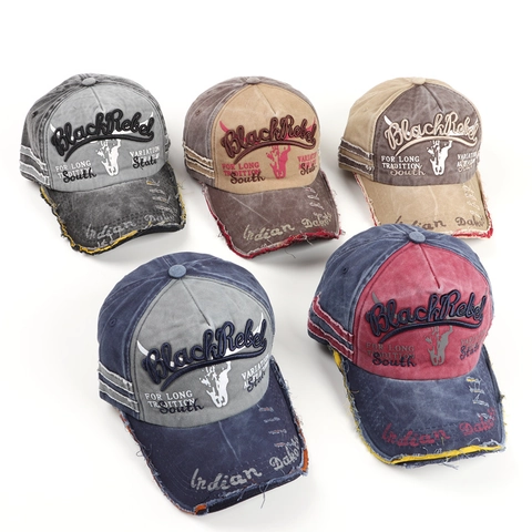Berretto Da Baseball In Cotone Lavato Vintage Distressed Ricamo Lettere Patchwork Cappello Da Sole Regolabile Uomo Donna