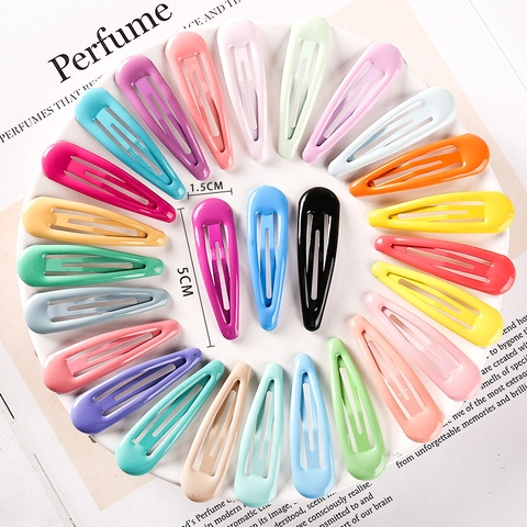 Style Coréen Mignon Métal BB Pinces à Cheveux Couleur Bonbon Épingles à Cheveux Accessoires de Cheveux Quotidiens pour Femmes et Filles