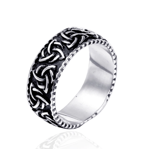 Anillos De Nudo Celta Vikingo Acero Inoxidable Retro Nórdico Triquetra Patrón Trenzado Vintage Punk Joyería Étnica Hombre Unisex