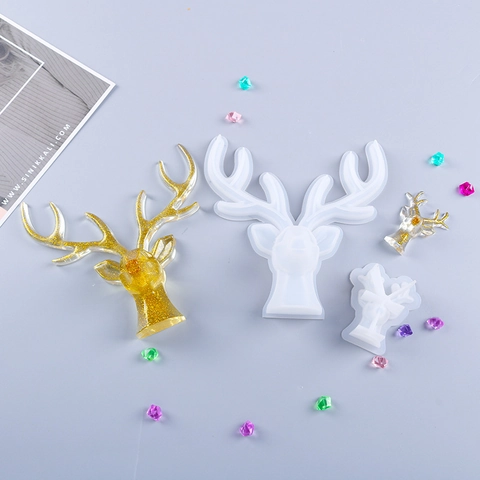 Antler Deer Head Shape Silicone Mold For DIY Resin Jewelry Display Rack Handcraft Storage Ornament