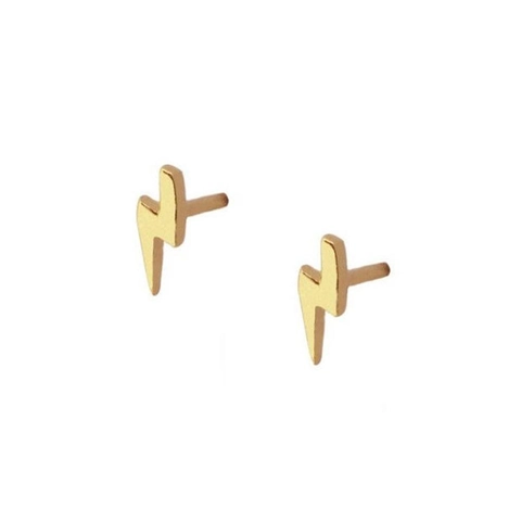 Orecchini a Bottone Semplici a Forma di Fulmine Con Perno in Argento Sterling 925 Orecchini in Rame Geometrici per Donna