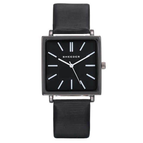 Square Quartz Watch For Women With PU Leather Strap Vintage Minimalist Elegant Analog Wristwatch Waterproof