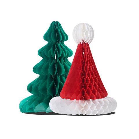 Decorazioni Appese Carta Nido Ape Natale Albero Natale Cappello Babbo Natale Forniture Feste Atmosfera Festiva