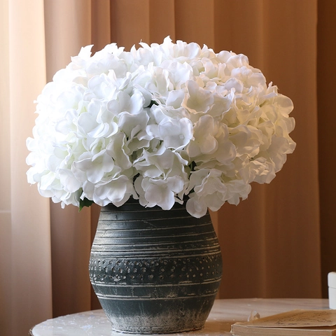 Artificial Hydrangea Satin Flowers Realistic Faux Hydrangeas For Home Wedding Centerpiece Decoration Flower Arrangement