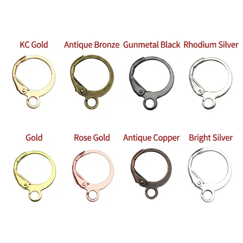 Round Leverback Earring Hooks Copper French Ear Wires DIY Jewelry Making Findings Components Secure Closure Multi Color