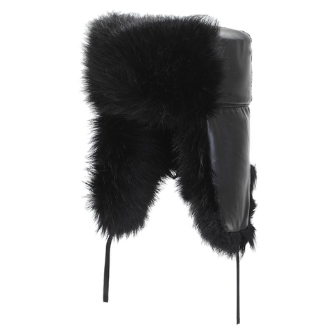 Cappello Da Trapper Da Uomo Inverno Ushanka Pelle PU Pelliccia Sintetica Paraorecchie Antivento Caldo