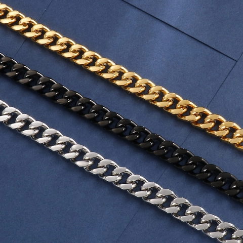 Juego de Collar Y Pulsera de Cadena Cubana de Acero Inoxidable para Hombre Joyería de Punk Rock Hip Hop Galvanizada para Diario