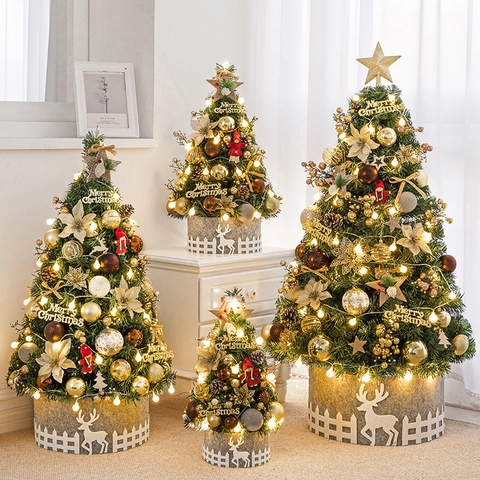 Künstliches Mini Weihnachtsbaum Set PVC Filz Rentier Basis LED Beleuchtet Desktop Feiertag Heim Büro Festliche Deko