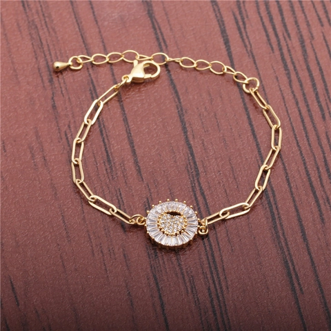 Bracciale A Catena Cubana Con Pendente A Cuore Rame Placcato Oro Zirconia Regolabile Gioielli Hip Hop Da Donna