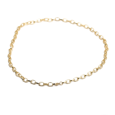 Hip Hop Cuban Link Halskette Für Herren Vergoldetes Kupfer Strukturierte Rechteckkette Trendy Streetwear Accessoire Schmuck