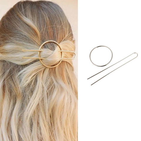 Bastoncino Per Capelli A Forma Di U In Lega Di Metallo Minimalista Cerchio Liscio Forcina Accessori Per Donna Acconciatura Elegante