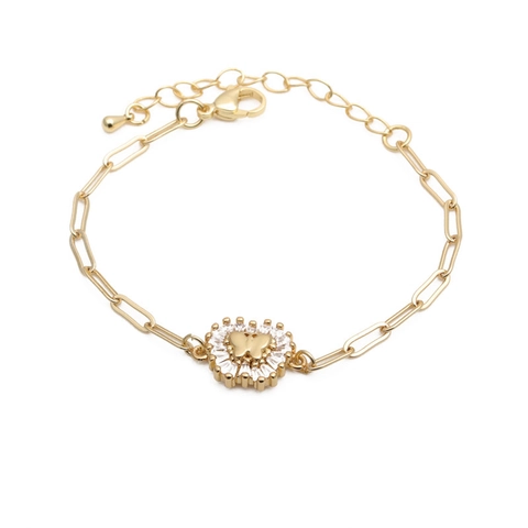 Butterfly Zircon Bracelet Copper Adjustable Paperclip Chain Hip Hop Fashion Jewelry For Women
