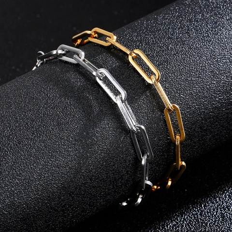 Joyas De Collar Y Pulsera De Cadena De Clip Para Hombre De Acero Inoxidable 316L Simple Moderno Unisex Accesorio