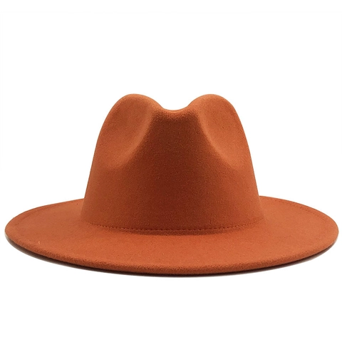 Fedora Hat Cashmere Wool Felt Wide Brim Two-Tone Contrast Color Vintage Jazz Style For Men And Women Winter Autumn